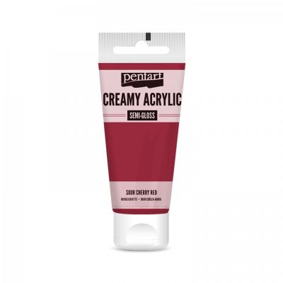 Akrylová barva krémová, pololesklá, višňová, 60 ml
