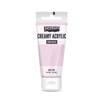Akrylová barva krémová, pololesklá, baby růžová, 60 ml