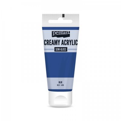 Akrylová barva krémová, pololesklá, modrá, 60 ml
