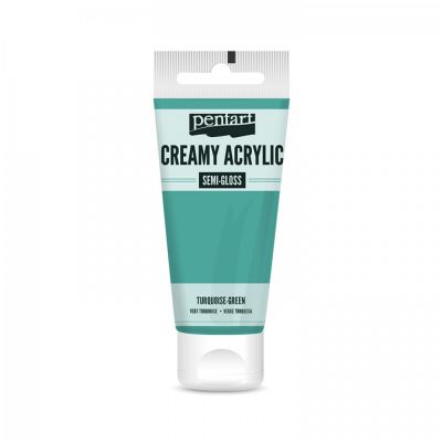 Akrylová barva krémová, pololesklá, tyrkysová, 60 ml