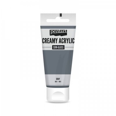 Akrylová barva krémová, pololesklá, šedá, 60 ml