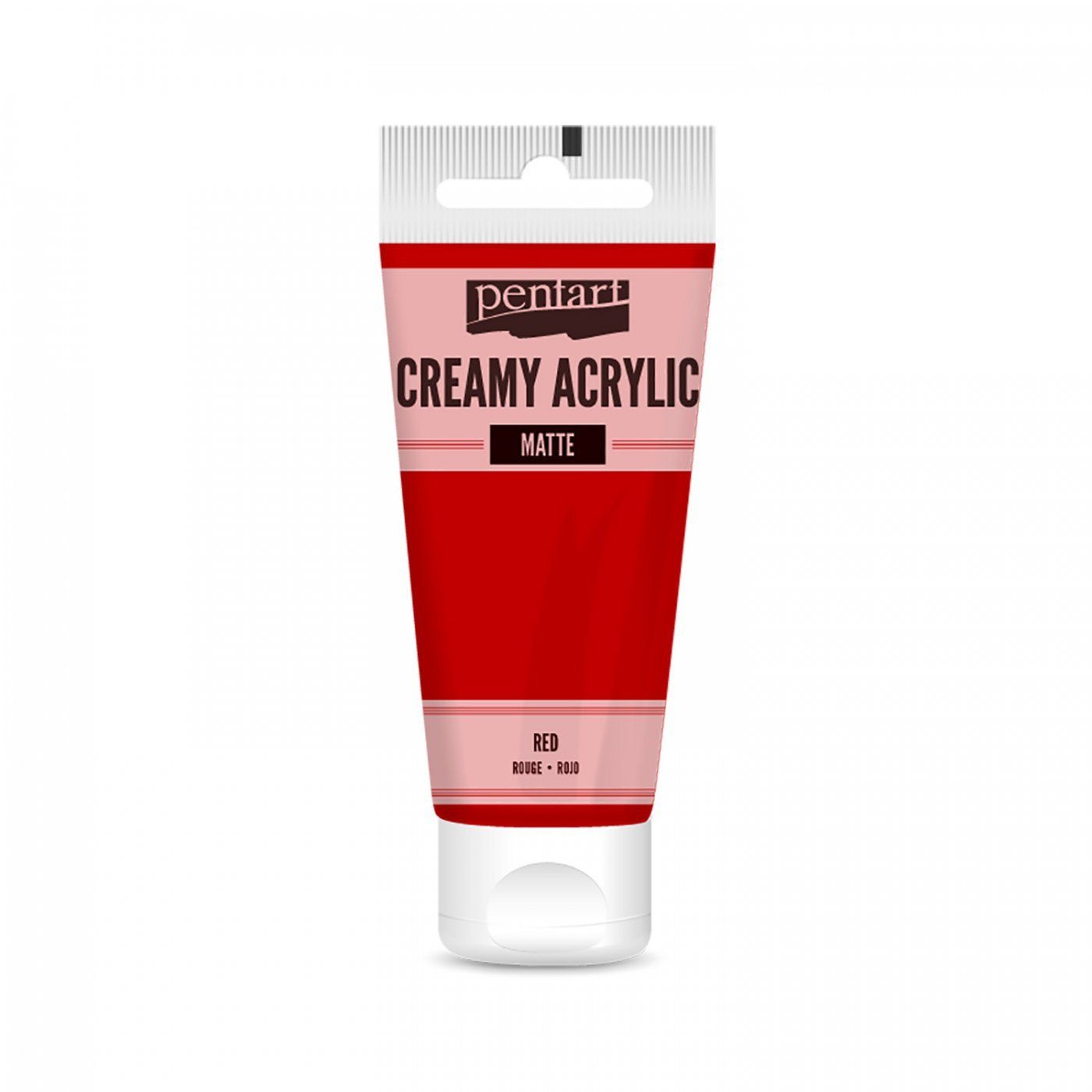 Akrylová barva krémová, matná, červená, 60 ml