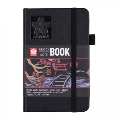 Art book, Sakura, skicák, 9 x 14 cm, černý papír