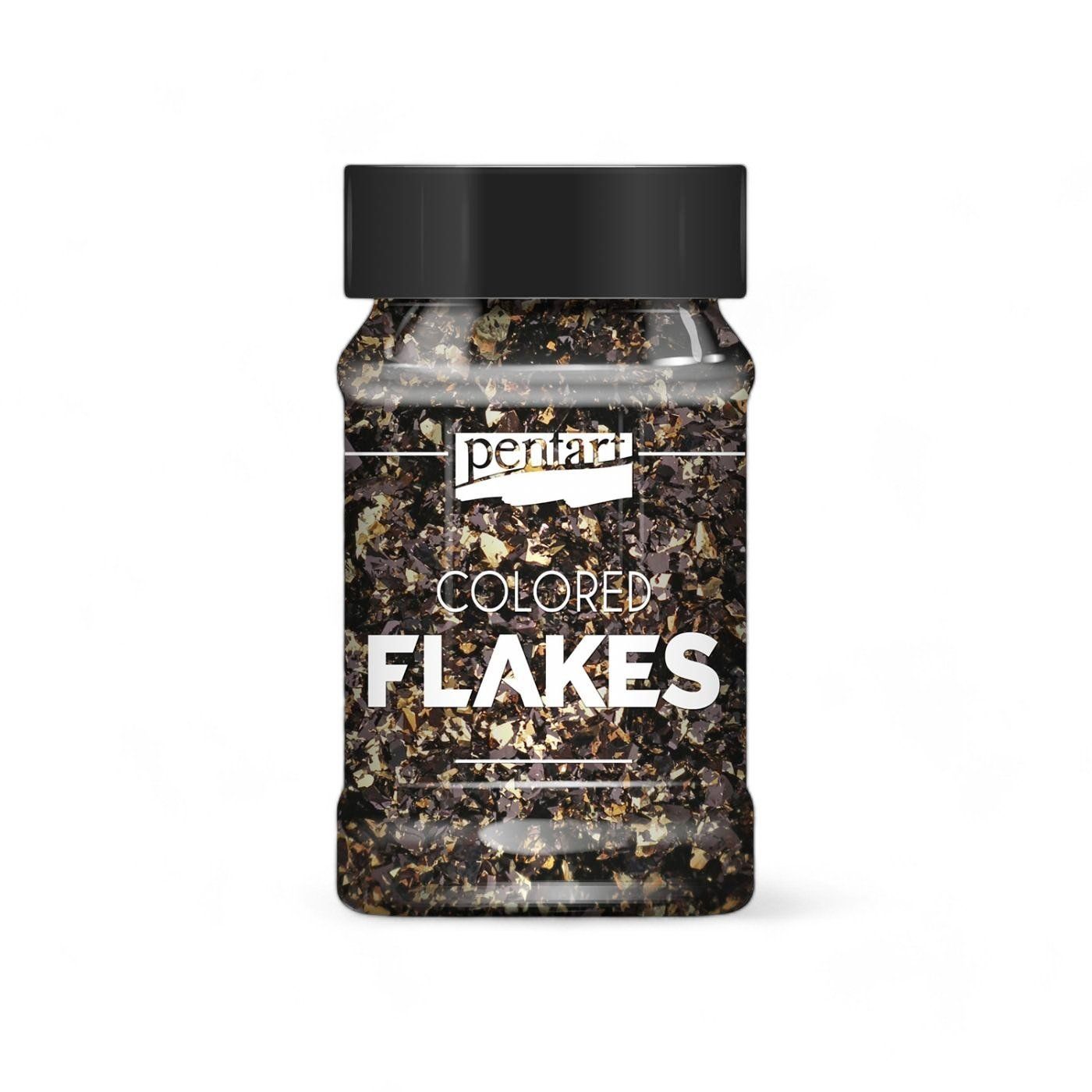 Dekorační fólie, vločky, 100 ml, černo-zlatá