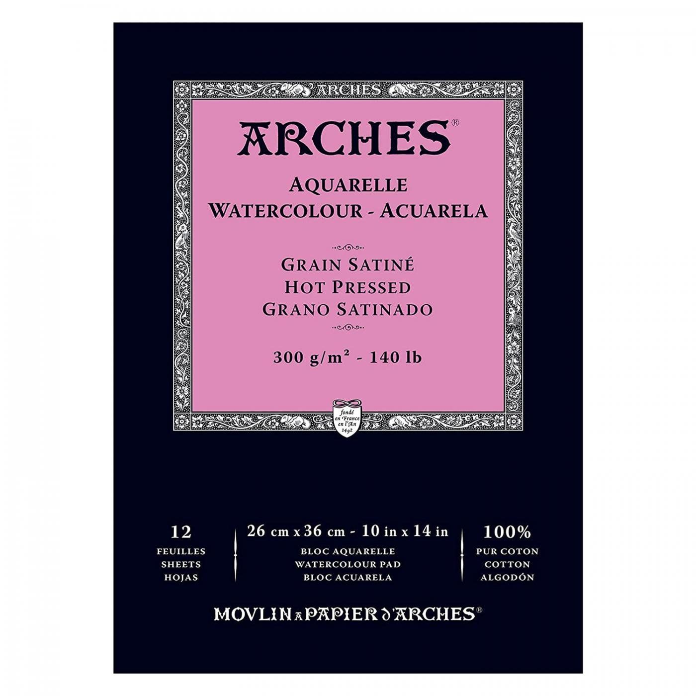 Arches skicák na akvarel HP, 26 x 36 cm, 300 g, 12 listů