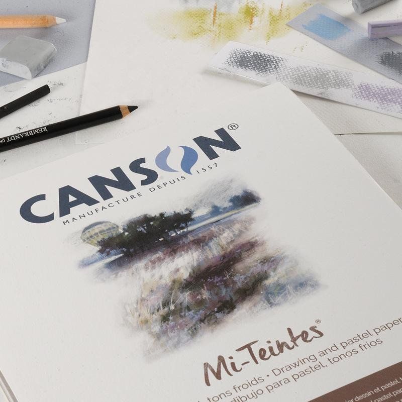 CANSON Skicák Mi-Teintes, odstíny grey/blue, 24 x 32 cm, 160 g, 20 listů
