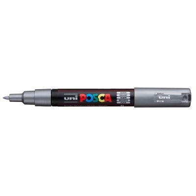 Popisovač Uni Posca PC-1M, 0,7 mm, stříbrný