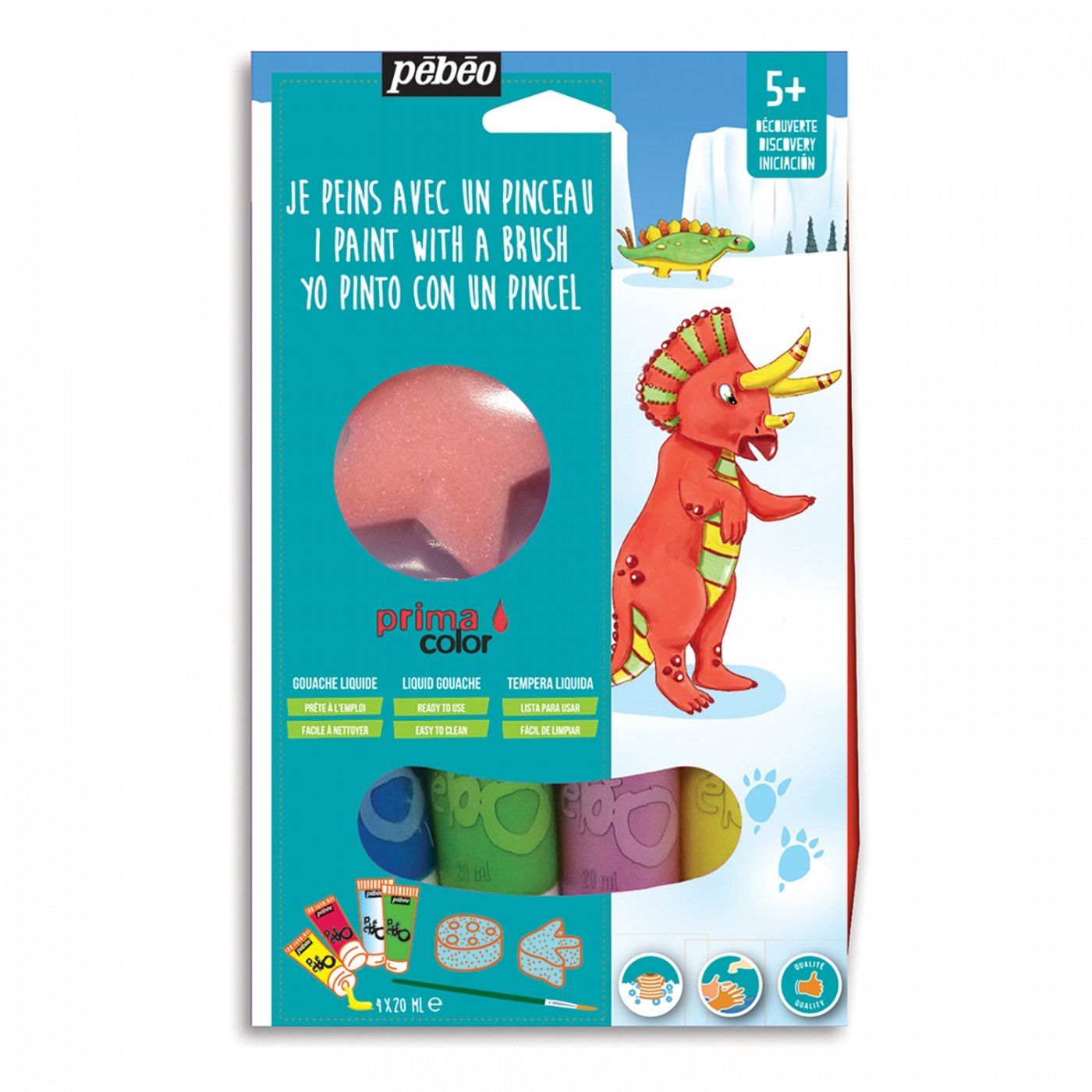 Sada temperových barev Primacolor 4 x 20 ml, dinosauři