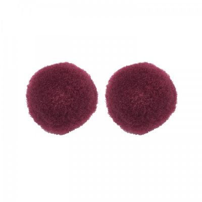 Pom pom kulička, 25 mm, bordó, 10 ks