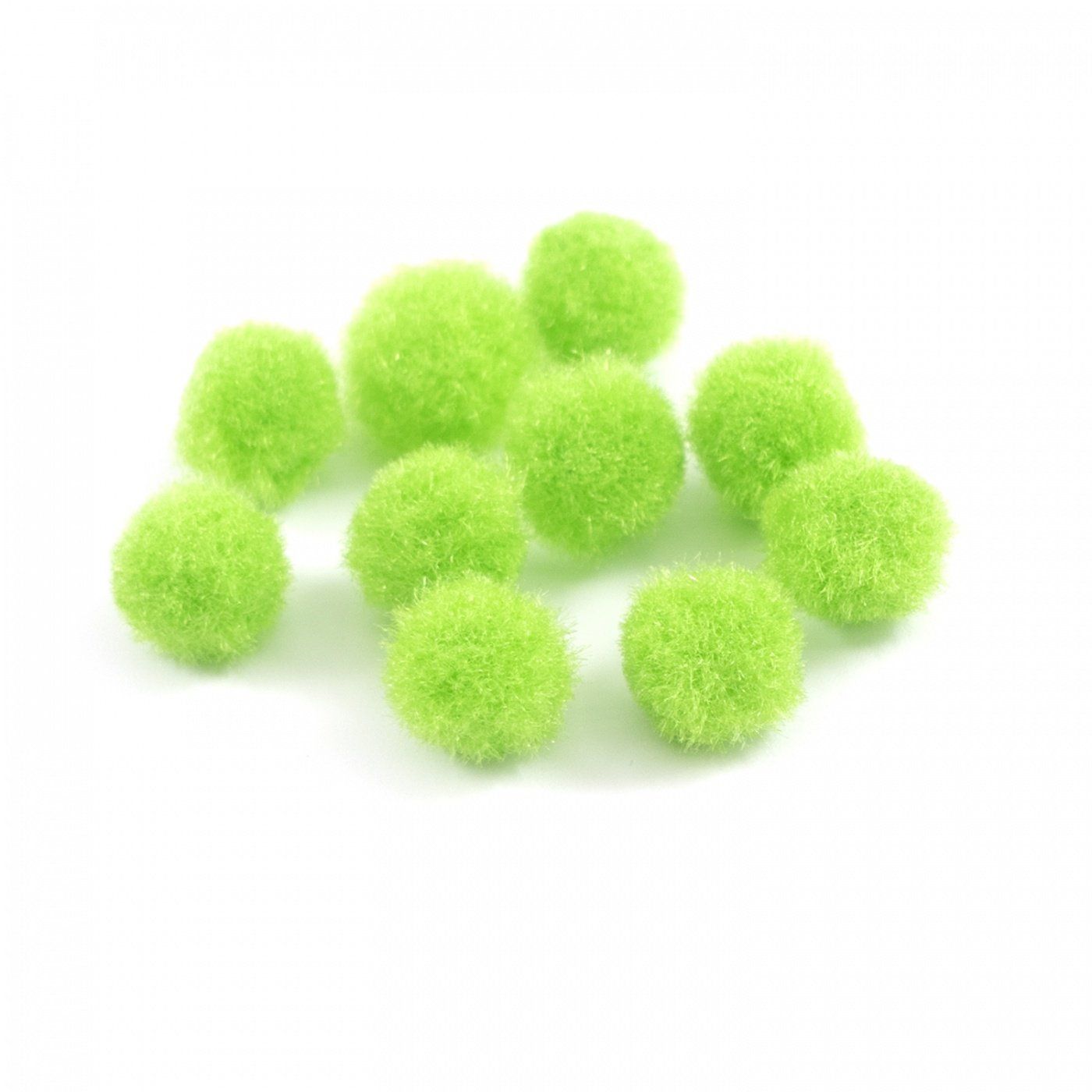 Pom pom kulička, 10 mm, neonová zelená, 100 ks