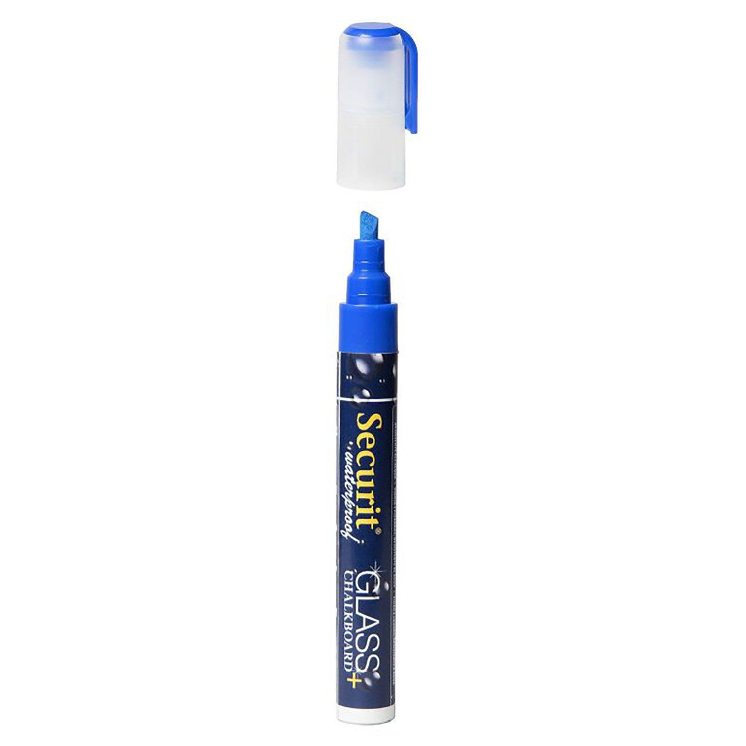 Voděodolný popisovač, Securit, hrot 2-6 mm, modrý