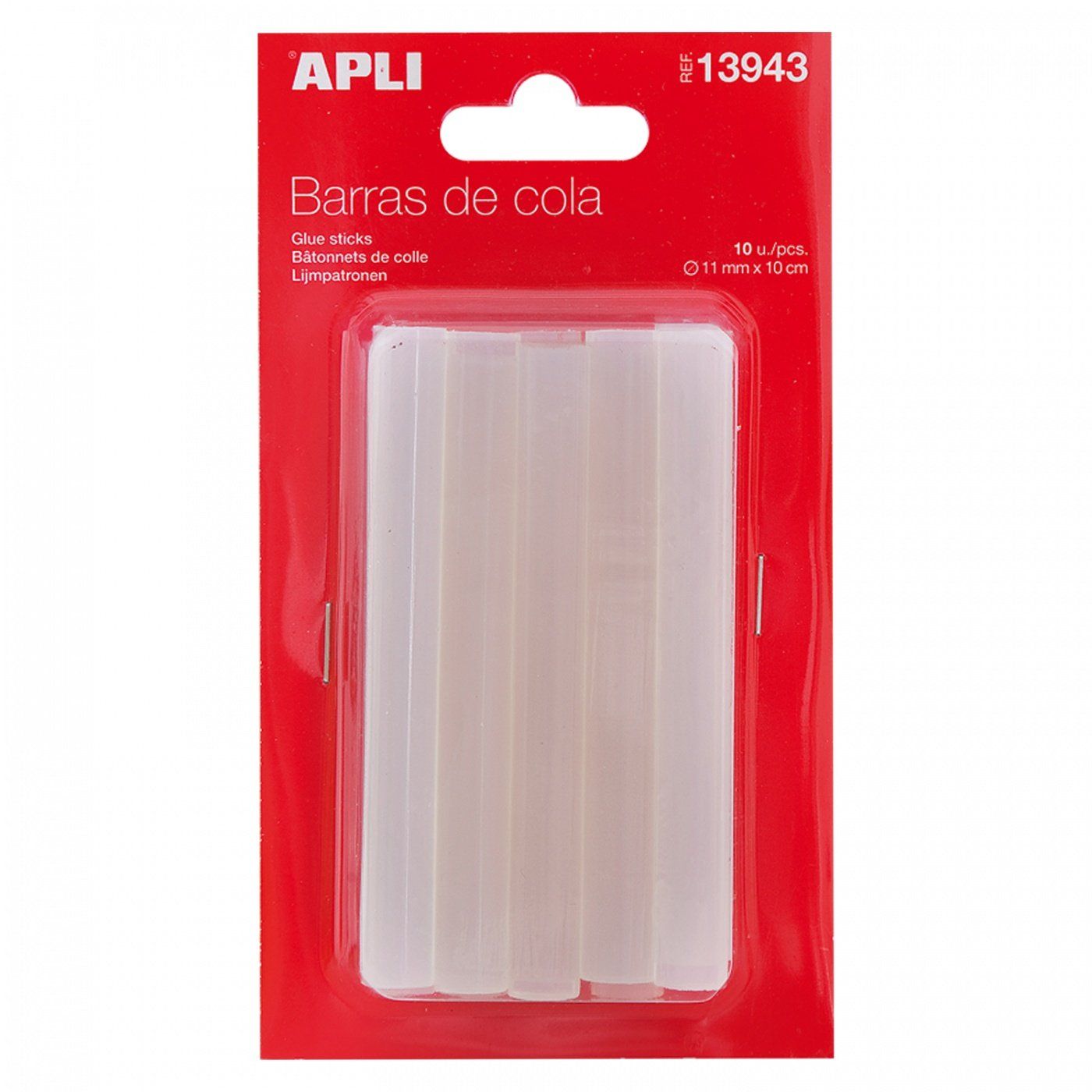 APLI Náplně do tavné pistole, tyčinky, průměr 11 mm, 10 ks