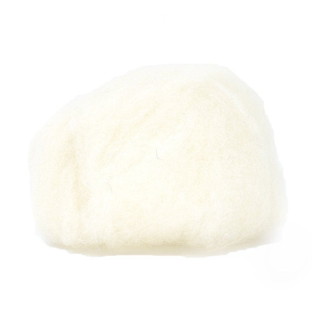 Ovčí rouno na plstění, mykané, 20 g, bílé