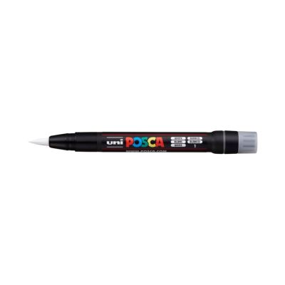 Popisovač UNI POSCA se štětcovým hrotem, bílý