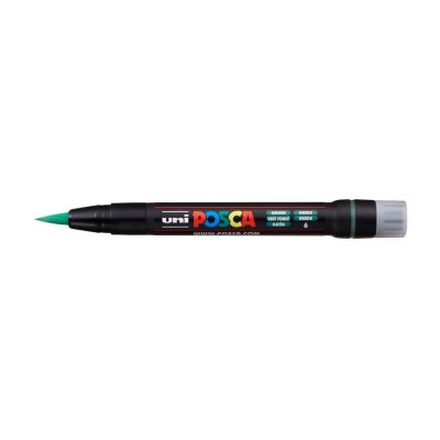 Popisovač UNI POSCA se štětcovým hrotem, zelený