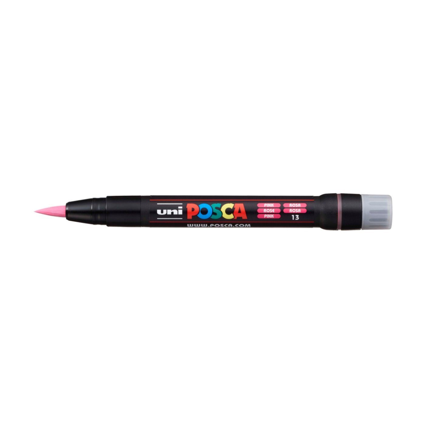 Popisovač UNI POSCA se štětcovým hrotem, růžový