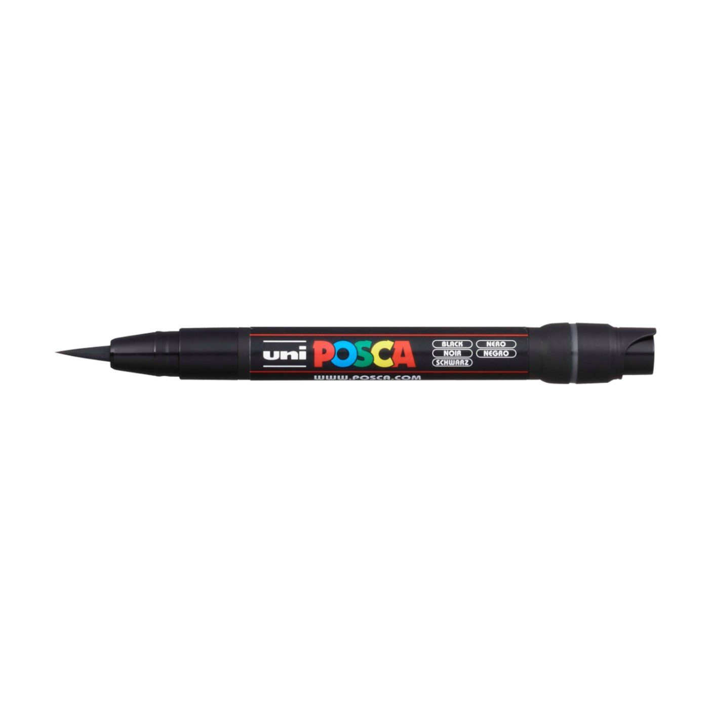 Popisovač UNI POSCA se štětcovým hrotem, černý