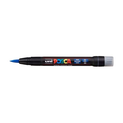 Popisovač UNI POSCA se štětcovým hrotem, modrý