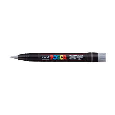 Popisovač UNI POSCA se štětcovým hrotem, stříbrný