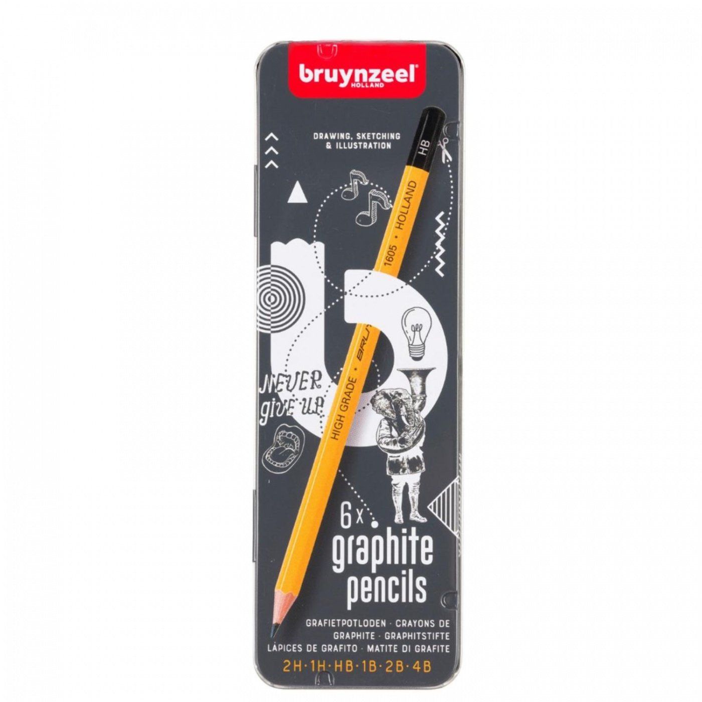 Bruynzeel, Grafitové tužky Burotek, sada 6 ks