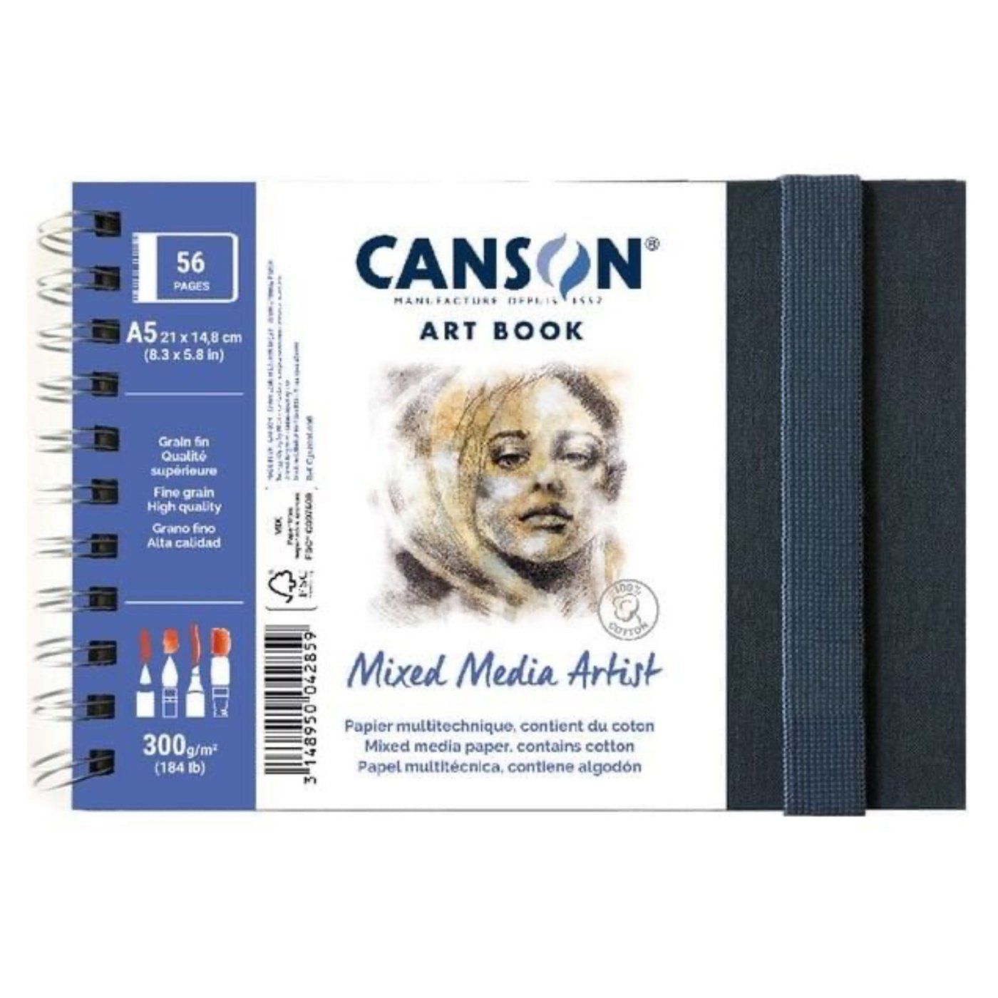 Artbook skicák CANSON Mixed Media, 14 x 21 cm, 300 g/m2, 56 listů