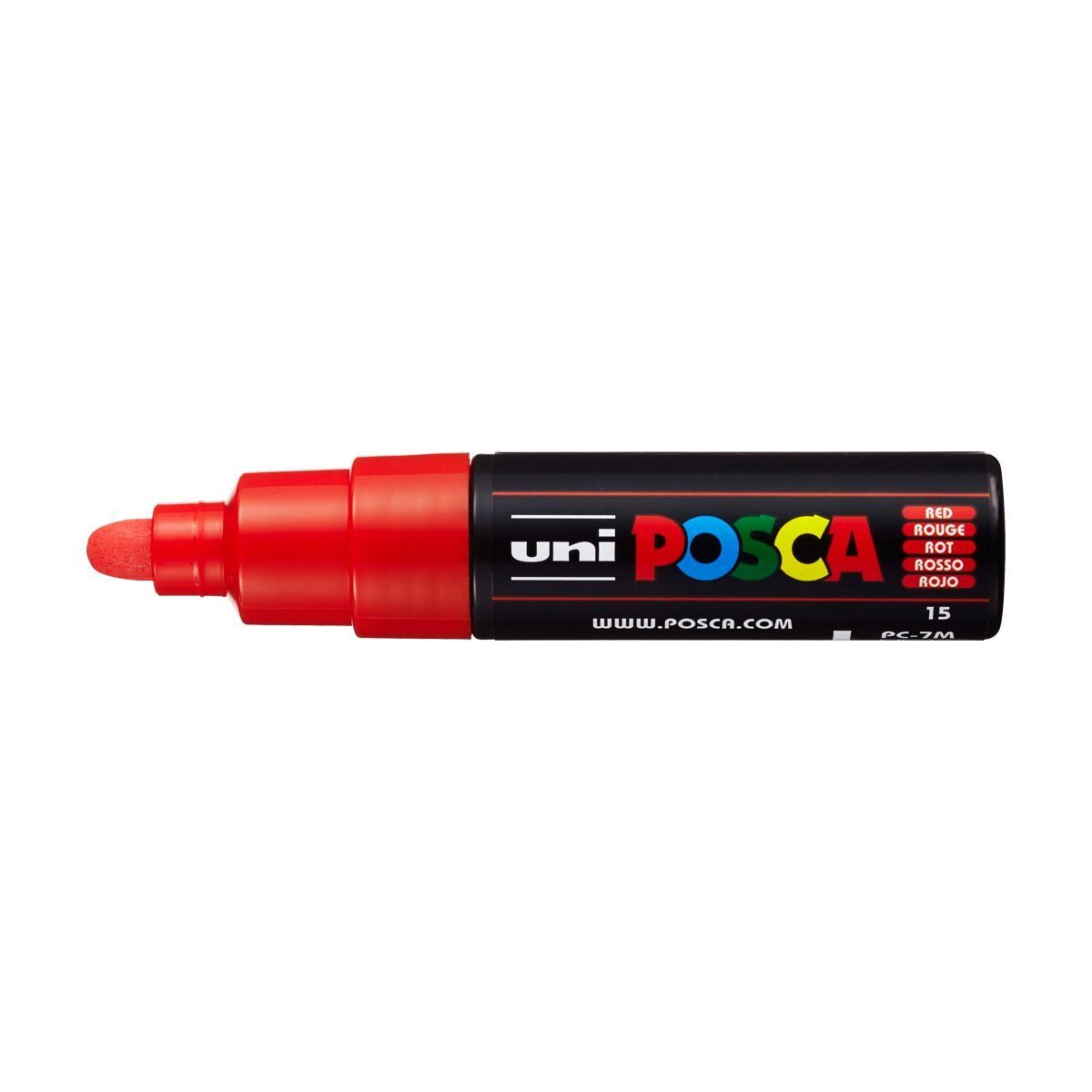 Popisovač Uni Posca PC-7M, 4,5-5,5 mm, červený