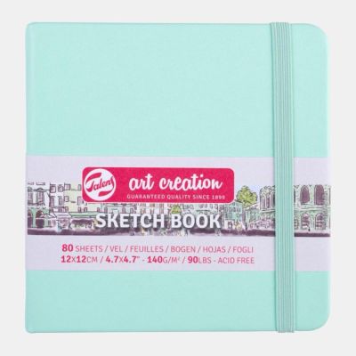 Art Book, Art Creation, skicák, 12 x 12 cm, pastelově zelená