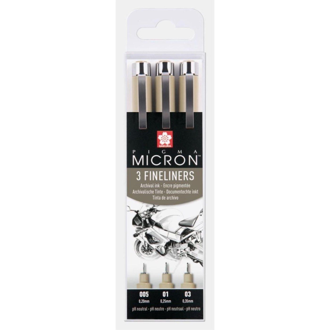 SAKURA Pigma Micron fineliner, Designová sada 3 ks