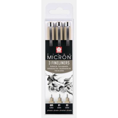SAKURA Pigma Micron fineliner, Designová sada 3 ks