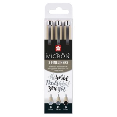 SAKURA Pigma Micron fineliner, sada 3 ks, černá a šedá