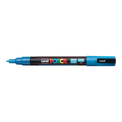 Popisovač Uni Posca PC-3ML, 1,3 mm, světle modrý glitter