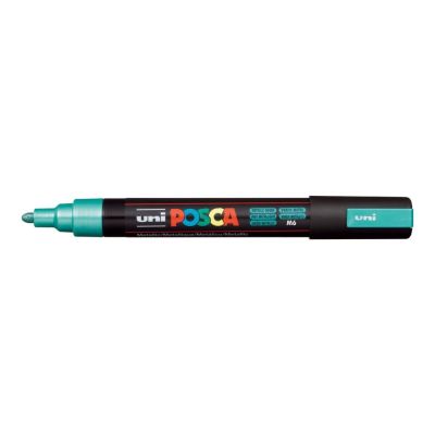 Popisovač Uni Posca PC-5M, 2,5 mm, metalický zelený