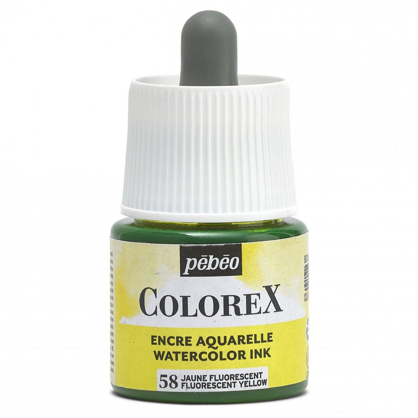 Akvarelový inkoust COLOREX, fluorescenční žlutá 45 ml