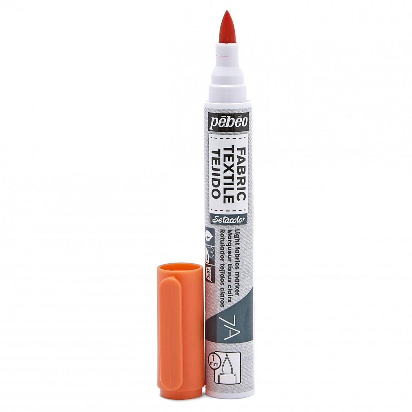 Světlý textilní popisovač 7A Orange, 1 mm štětec