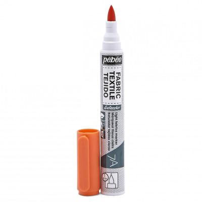 Světlý textilní popisovač 7A Orange, 1 mm štětec