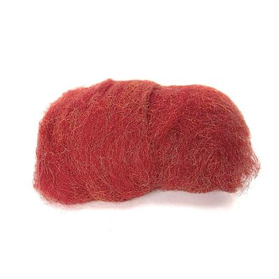 Ovčí rouno na plstění, mykané, s leskem 20 g, červené
