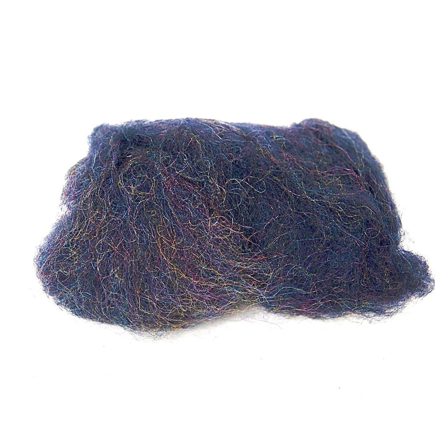 Ovčí rouno na plstění, mykané, s leskem 20 g, černé