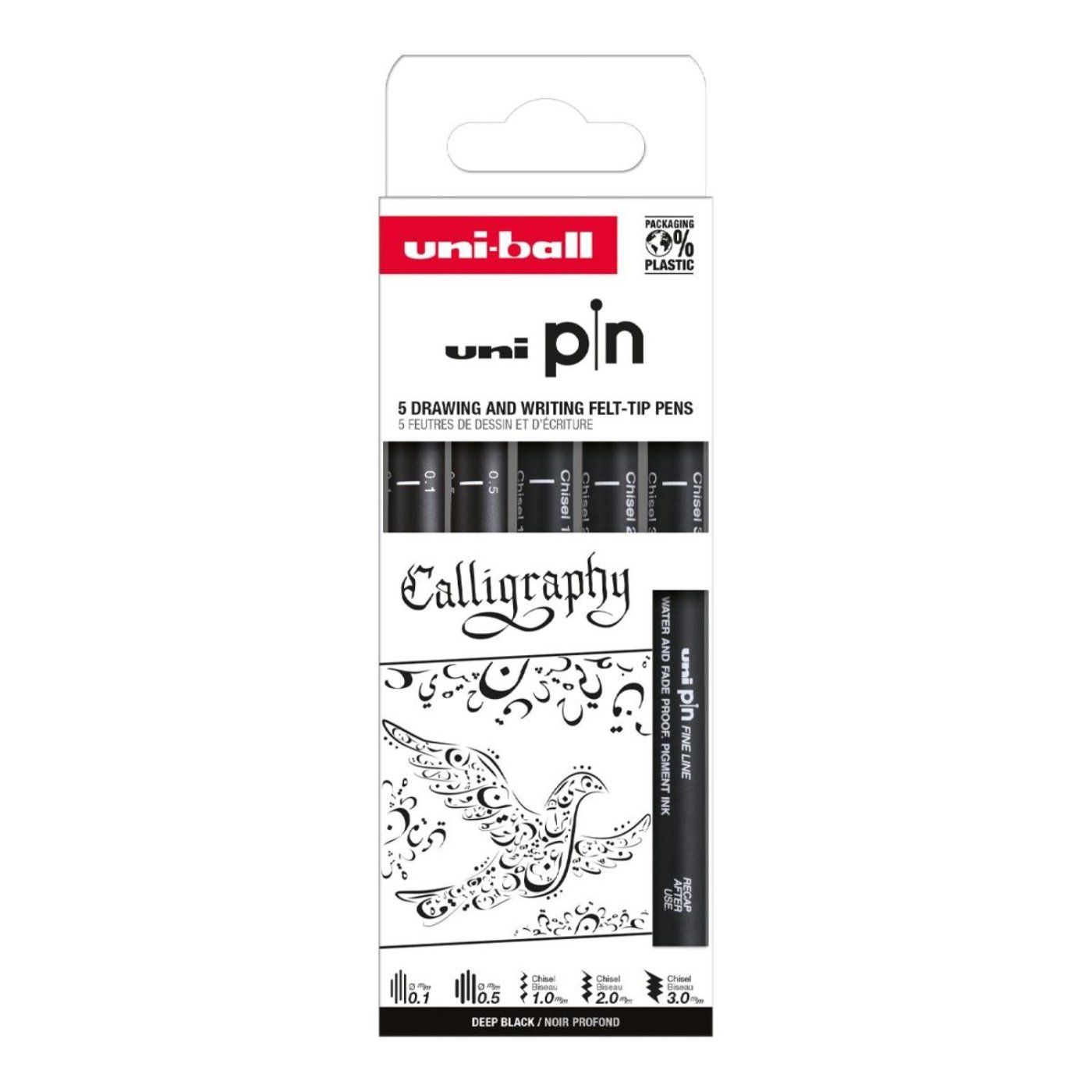 UNI PIN sada 5 ks lineru Creative Writing Calligraphy