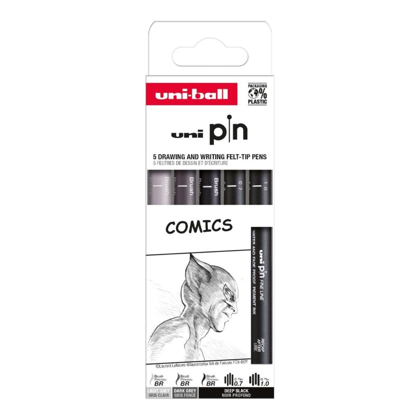 UNI PIN sada 5 ks lineru Drawing Comics