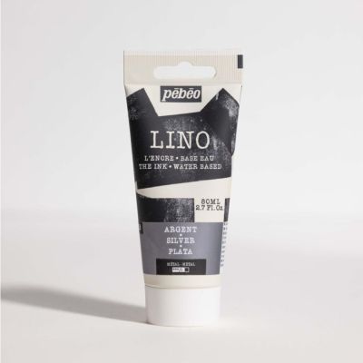 Linorytová barva PEBEO LINOCUT - stříbrná, 80 ml