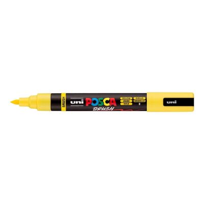 Popisovač UNI POSCA se štětcovým hrotem 1 - 4 mm, žlutý