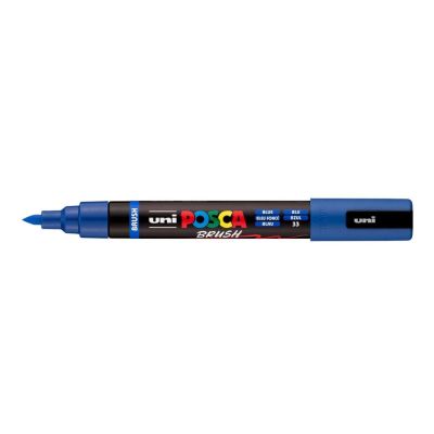 Popisovač UNI POSCA se štětcovým hrotem 1 - 4 mm, modrý