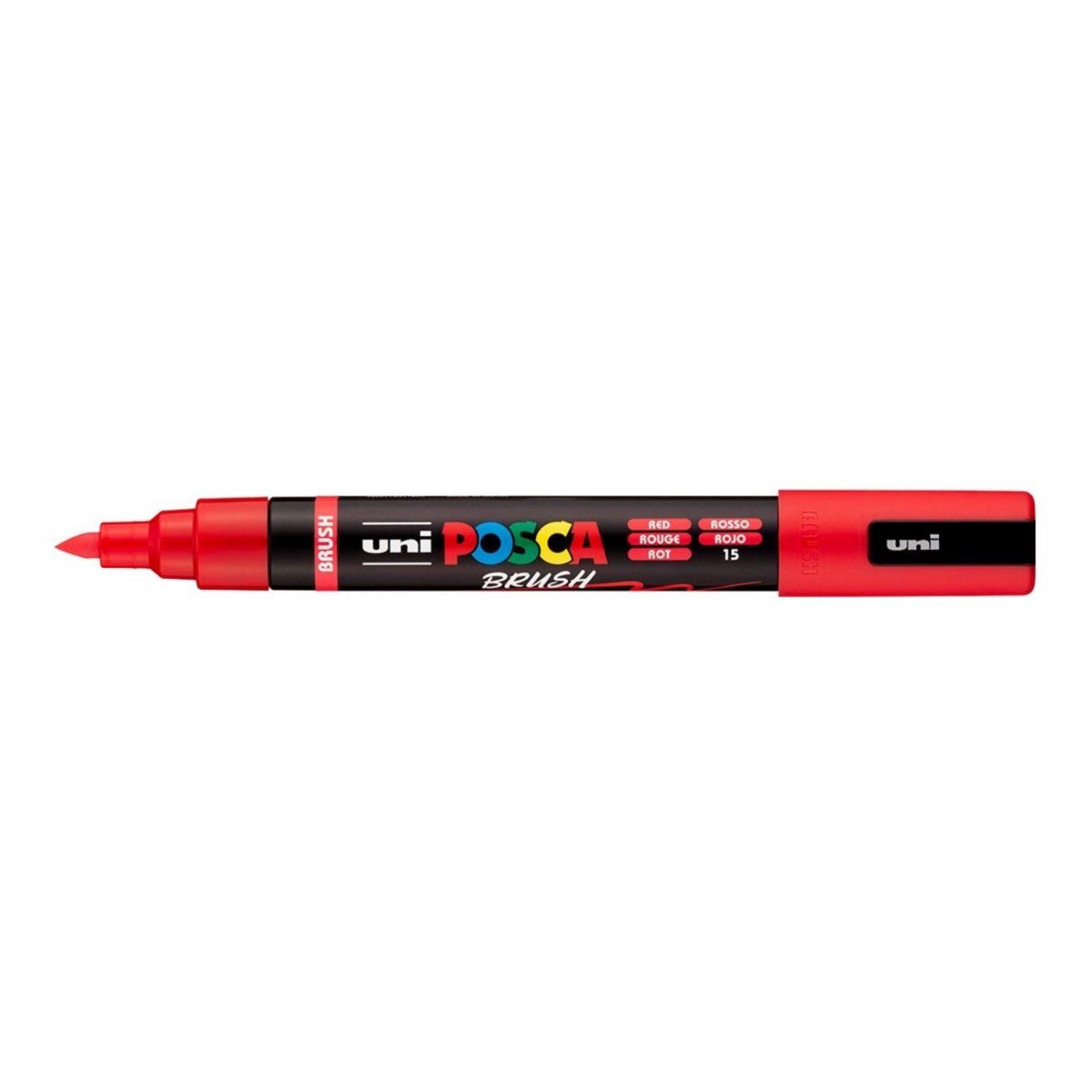 Popisovač UNI POSCA se štětcovým hrotem 1 - 4 mm, červený