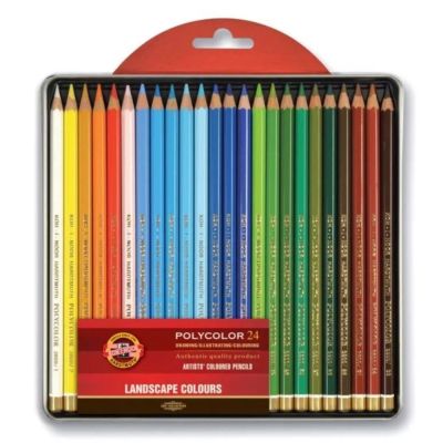 KOH-I-NOOR, sada tužek POLYCOLOR krajina, 24 ks v plechu