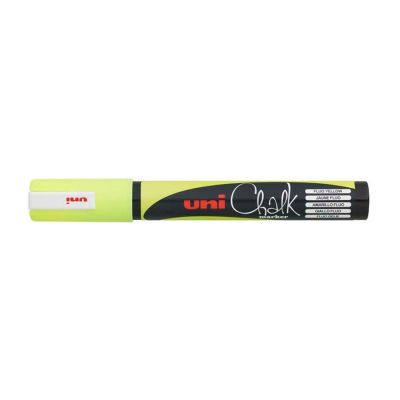 Křídový popisovač, UNI Chalk 5M, 1,8 - 2,5 mm, fluo žlutý