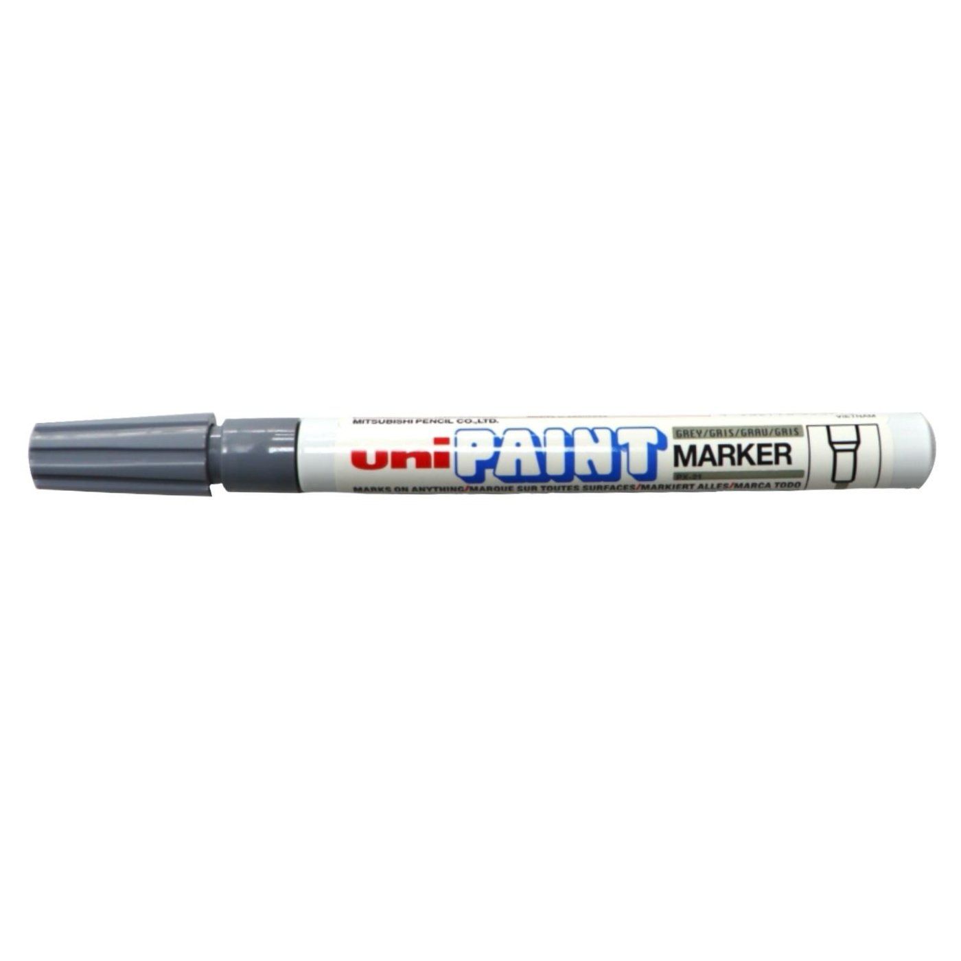 Lakový popisovač UNI PX-21, 0,8 - 1,2 mm, šedý