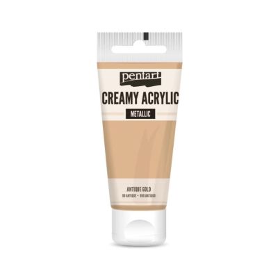 Akrylová barva krémová, metalická, starozlatá, 60 ml