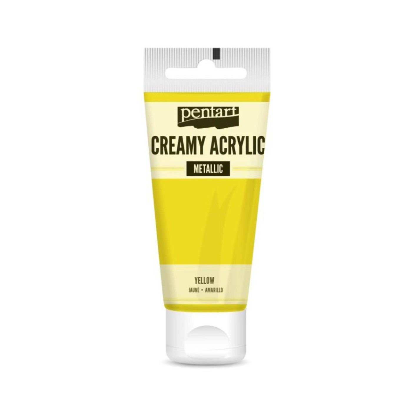 Akrylová barva krémová, metalická, žlutá, 60 ml