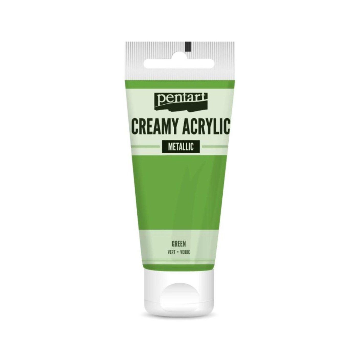Akrylová barva krémová, metalická, zelená, 60 ml
