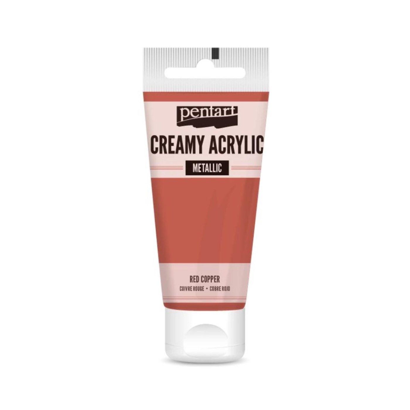 Akrylová barva krémová, metalická, červená měděná, 60 ml